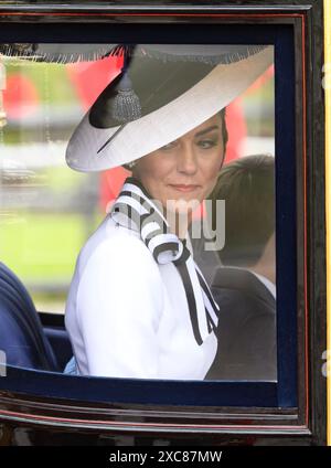 London, UK. June 15thth, 2024. The Princess of Wales attends Trooping the Colour, London. Credit: Doug Peters/EMPICS/Alamy Live News Stock Photo