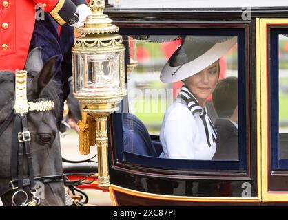 London, UK. June 15thth, 2024. The Princess of Wales attends Trooping the Colour, London. Credit: Doug Peters/EMPICS/Alamy Live News Stock Photo