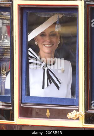 London, UK. June 15thth, 2024. The Princess of Wales attend Trooping the Colour, London. Credit: Doug Peters/EMPICS/Alamy Live News Stock Photo