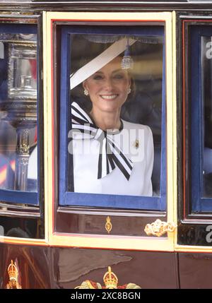 London, UK. June 15thth, 2024. The Princess of Wales attends Trooping the Colour, London. Credit: Doug Peters/EMPICS/Alamy Live News Stock Photo