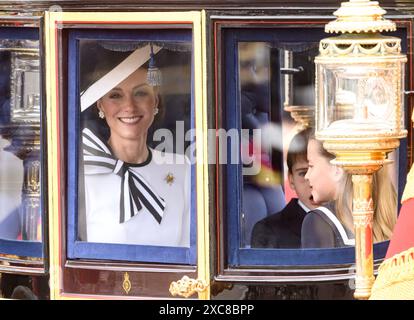 London, UK. June 15thth, 2024. The Princess of Wales attends Trooping the Colour, London. Credit: Doug Peters/EMPICS/Alamy Live News Stock Photo