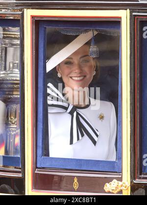 London, UK. June 15thth, 2024. The Princess of Wales attends Trooping the Colour, London. Credit: Doug Peters/EMPICS/Alamy Live News Stock Photo