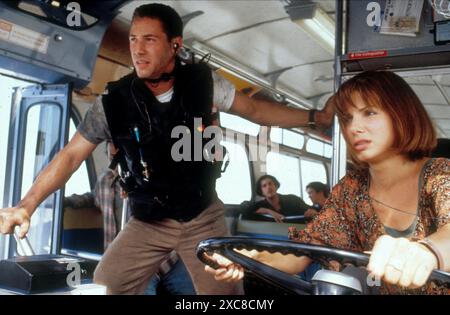 Speed  Keanu Reeves & Sandra Bullock Stock Photo