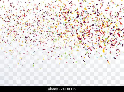 Birthday colorful confetti on transparent background Stock Vector