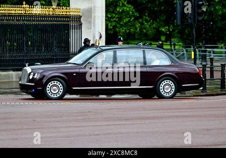 London, UK. 15th June, 2024. Catherine, Princess of Wales arrives at Buckingham Palace for the King's Birthday Parade, Trooping The Colour Buckingham Palace, London, UK. Credit: LFP/Alamy Live News Stock Photo