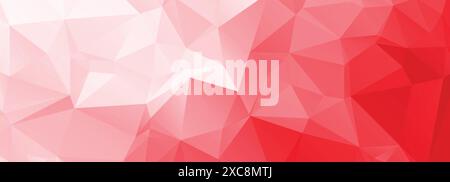 Abstract low poly red shapes banner background Stock Vector