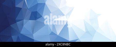 Elegant low poly dark blue triangle banner design Stock Vector