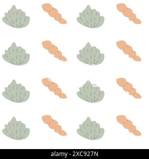 Childrens cute fashion pattern. Childish sea shell seamless background. Marine life elements pattern. Nursery design. Pastel colors. Clams background, Stock Vector