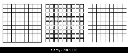 Square divided in 81 parts 9x9 grid black stroke illustration. Stock Vector