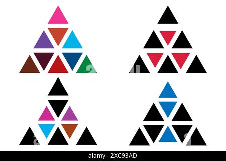 Simple triangle logo geometry shape in mathematics vector. Stock Vector