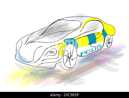 Police Scotland  abstract car illustration isolated on white background Stock Vector