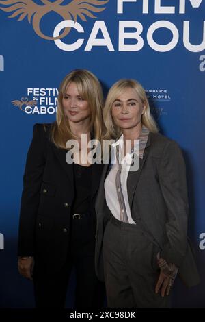 Cabourg, France. 13th June, 2024. Actresses Virginie Efira and Emmanuelle Beart are seen at the Photocall of the Jury members in Cabourg, France. Stock Photo