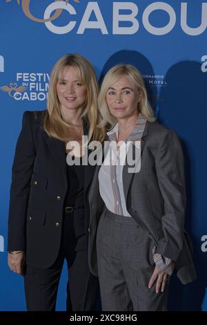 Cabourg, France. 13th June, 2024. Actresses Virginie Efira and Emmanuelle Beart are seen at the Photocall of the Jury members in Cabourg, France. Stock Photo