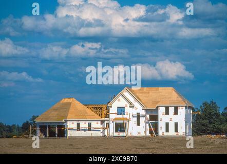 New Home Under Construction. Ontario County. Canandaigua, New York. Stock Photo