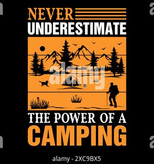 Camping T-Shirt Design Outdoor Adventure Inspirational Concept Stock Vector
