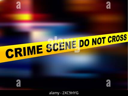 Police tape, crime danger line. Caution police lines Stock Vector