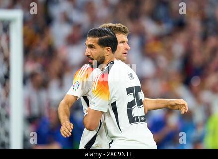 Emre Can, DFB 25 celebrates his goal, happy, laugh, celebration, 5-1 with Thomas Mueller, Mueller, DFB 13 in the group stage match GERMANY - SCOTLAND 5-1 of the UEFA European Championships 2024 on Jun 14, 2024 in Munich, Germany. Photographer: ddp images/star-images Credit: ddp media GmbH/Alamy Live News Stock Photo