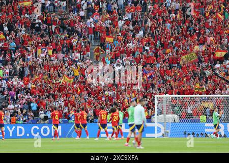 Berlin, Germany, 15, June, 2024. Spain National Team celebrate with his Fans during the match between Spain vs Croatia. Uefa Euro 2024 Germany. Group B. Credit: Fabideciria/Alamy Live News Stock Photo