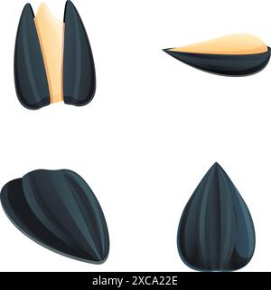 sunflower seed peeled cartoon vector illustration Stock Vector Image ...