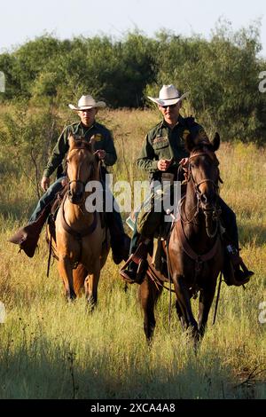 South Texas, Border Patrol Agents from the McAllen Horse Patrol Unit on September 25, 2013.Photographer: Donna Burton Stock Photo