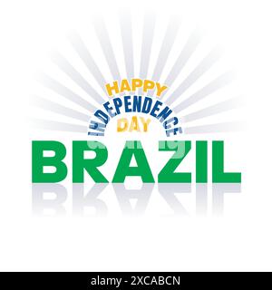 Brazil Independence Day typography poster Design. September 7th happy Independence day of Brazil. Poster, card, banner, template, Vector illustration Stock Vector