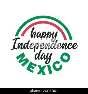 Mexico Independence Day typography poster design. Mexico badge, label, sticker. September 16th Mexican independence day template. viva Mexico vector Stock Vector
