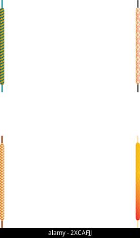 Vector illustrations of four thermometers with different levels, isolated on a white background Stock Vector