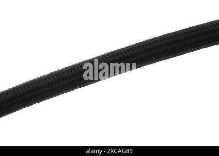 Black Braided Electrical Cable Close-Up Stock Photo