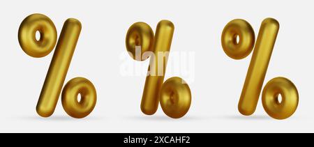 Percent sign. Percentage, discount, sale, promotion concept. 3d vector icon illustration. Stock Vector