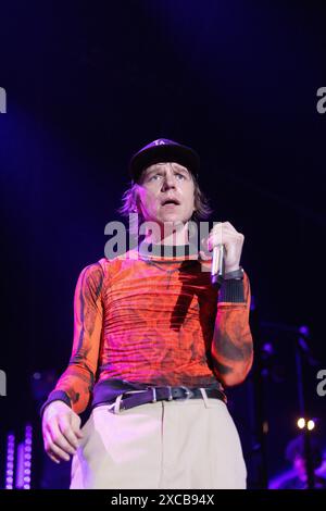 Manchester, TN- June 15: Matt shultz from the band Cage The Elephant performs at Bonnaroo Music Festival in Manchester, TN on June 15, 2024. (Photo by Justin Renfroe/Sipa USA) Stock Photo