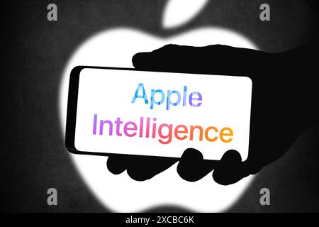 Apple Intelligence AI software application displayed on iPhone Stock Photo