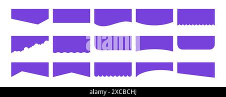 Separator Header for web page design. Flat Vector illustration. Set of Template with different Shapes. Banners or Posters. Website border concept Stock Vector