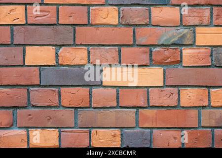 Background from a wall made of dark red clinker bricks Stock Photo