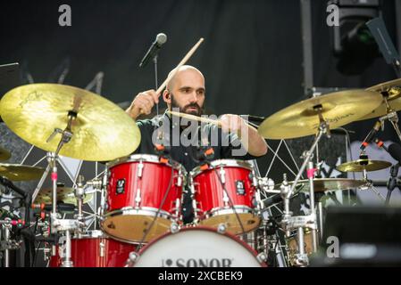 June 11, 2024: Chris Allison of Plini performs at Carroponte in Milan, Italy Stock Photo
