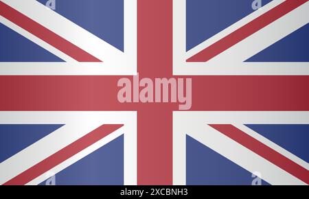 National flag of the United Kingdom. Flag of the United Kingdom. Sign of the United Kingdom. Flag of the United Kingdom with gradient. Stock Vector