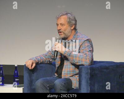 BMCC Theater, 199 Chambers St, Manhattan, NY, USA. , . June 15, 2024. Tony Award-winning A-List actor Matthew Broderick joins producer/director Judd Apatow in a ‘Storytellers' Conversation at the 2024 Tribeca Festival in New York. Credit: Credit: Julia Mineeva/EGBN TV News/Alamy Live News Stock Photo