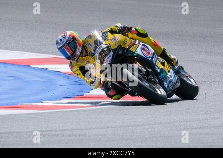 Rimini, Italy. 16th June 2024. (29) Andrea Iannone from Italy of Team GoEleven, rides Ducati Panigale V4R during the FIM Motul Superbike World Championship - Tissot Superpole race 2 of Emilia Romagna Round at Marco Simoncelli World Circuit in Misano Adriatico on June 16, 2024 in Misano Adriatico, Rimini, Italy. Credit: Roberto Tommasini/Alamy Live News Stock Photo