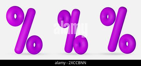 Percent sign. Percentage, discount, sale, promotion concept. 3d vector icon illustration. Stock Vector