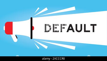 Color megaphone icon with word default in white banner on blue background Stock Vector