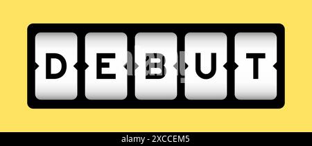 Black color in word debut on slot banner with yellow color background Stock Vector