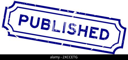 Grunge blue published word rubber seal stamp on white background Stock Vector