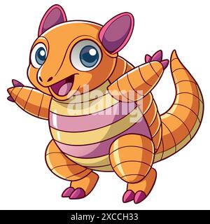 Armadillo dancing vector kawaii. AI generated image. Clipart cartoon ...