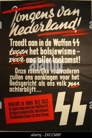 A Dutch recruitment poster for the SS . Stock Photo