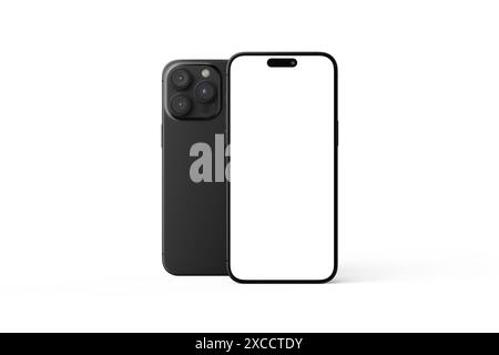 Smartphone 3D Rendering Isolated on White Background Stock Photo