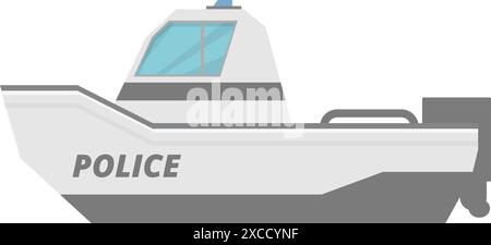 Modern police boat patrolling coastline ensuring public safety Stock