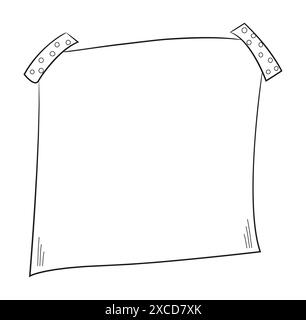 Weekly planner and blank sheets of paper in a doodle style. Pages for To-Do lists, Stock Vector