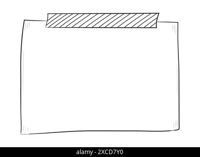 Weekly planner and blank sheets of paper in a doodle style. Pages for To-Do lists, Stock Vector