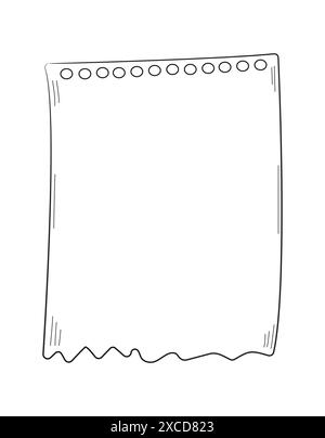 Weekly planner and blank sheets of paper in a doodle style. Pages for To-Do lists, Stock Vector