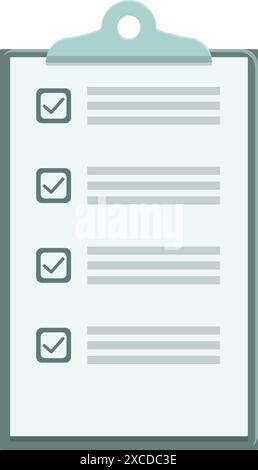 Clipboard is displaying a list with check marks, representing the successful completion of tasks Stock Vector