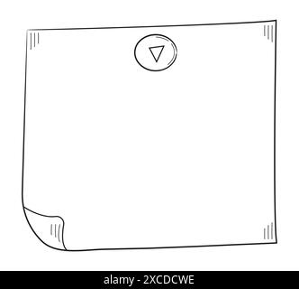 Weekly planner and blank sheets of paper in a doodle style. Pages for To-Do lists, Stock Vector
